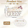 2Pcs Birthday Queen Rhinestone Pins JEWB-SP0001-11G-2