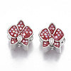 Brass Cubic Zirconia European Beads ZIRC-N038-04-2