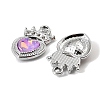 UV Plating Alloy Glass Pendants FIND-K032-10P-3