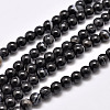 Natural Black Agate Bead Strands G-G962-14mm-12-A-1