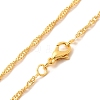 1.5mm Rack Plating Brass Singapore Chain Necklaces for Women Men MAK-L044-22G-2