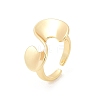 S-Shaped Brass Open Cuff Rings for Women RJEW-G343-19G-4