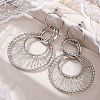 Alloy & Iron Dangle Stud Earrings EJEW-M075-06P-3