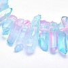 Electroplated Natural Quartz Crystal Beads Strands G-P368-06D-3