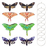 4 Pairs 4 Colors Butterfly Alloy & Acrylic Hoop Earrings EJEW-TA0001-88B-2