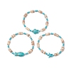 3Pcs Natural Freshwater Shell Beaded Stretch Bracelets BJEW-JB11804-2