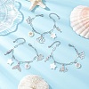 3Pcs Ocean Theme 304 Stainless Steel Charm Bracelets BJEW-JB12218-1