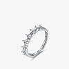 Crown 925 Sterling Silver Micro Pave Cubic Zirconia Finger Rings FS-WG8EC35-01-1