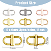 SUPERFINDINGS 18Pcs 6 Colors Alloy Adjustable Buckles FIND-FH0008-36-2