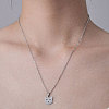 201 Stainless Steel Cat Pendant Necklace NJEW-OY001-23-2