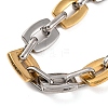 304 Stainless Steel Rectangle Link Chain Bracelets BJEW-B078-51GP-3