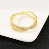 Brass Micro Pave Cubic Zirconia Finger Rings RJEW-D340-01G-01-4