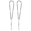 2Pcs Plastic Imitation Pearl Rosary Bead Necklaces for Easter NJEW-GO0001-09-1