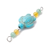 4Pcs 4 Colors Summer Beach Dyed Synthetic Turquoise Connector Charms PALLOY-JF03747-01-5