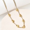 Two Tone 304 Stainless Steel Heart Link Chain Necklaces for Women NJEW-A074-09GP-3