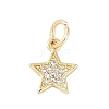 Rack Plating Brass Micro Pave Clear Cubic Zirconia Charms KK-Z060-08G-01-1