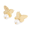 Rack Plating Brass ABS Pearl Earrings EJEW-S219-05G-2