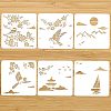 6Pcs 6 Styles PET Hollow Out Drawing Painting Stencils DIY-WH0416-0007-2