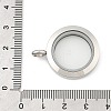 304 Stainless Steel Floating Locket Pendants STAS-E443-41P-03-3