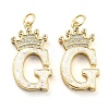 Brass Micro Pave Clear Cubic Zirconia Pendants KK-G498-01G-02-1