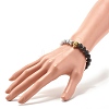 Natural Lava Rock & Synthetic Howlite Round Beads Stretch Bracelet BJEW-JB07481-3
