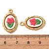 304 Stainless Steel & Cloth Embroidered Pendants FB-CBAFBAF-04G-3