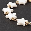 Natural Shell Star Link Chain Bracelet BJEW-C015-02G-3