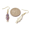 Light Gold Alloy Enamel Dangle Earrings EJEW-JE05607-07-3