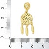 Brass Clear Cubic Zirconia Woven Web/Net with Feather European Dangle Charms KK-U050-01G-3