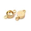 Flat Round Brass Rhinestone Connecter Settings KK-P340-06B-G-2