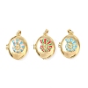 Brass Enamel Locket Pendants KK-F923-03C-G-2
