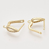 Brass Micro Pave Cubic Zirconia Hoop Earring Findings with Latch Back Closure KK-T048-028G-NF-3