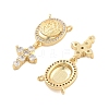 Brass Pave Cubic Zirconia Pendants KK-U009-09C-G-2