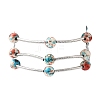 6Pcs 6 Colors Round Synthetic Turquoise Beads Multi-strand Bracelets for Women BJEW-JB12335-6
