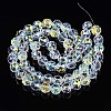 Electroplate Transparent Glass Beads Strands EGLA-N002-18B-B01-4