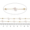 Natural Rose Quartz & 304 Stainless Steel Beads Link Chains CHS-K021-08A-06-3