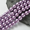 Eco-Friendly Glass Pearl Beads Strands HY-A008-12mm-RB056-3