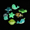 Luminous  Marine Animal Opaque Resin Cabochons RESI-Z052-01-4