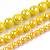Electroplate Opaque Glass Beads Strands GLAA-T032-P6mm-AB08-4