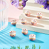 9Pcs Handmade Printed Porcelain Beads PORC-TADJ0001-01D-4