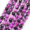 Natural Fire Crackle Agate Bead Strands G-K166-06F-6mm-07-1