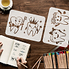 2Pcs 2 Styles Halloween PET Hollow Out Drawing Painting Stencils DIY-WH0394-0144-3