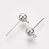 Brass Ball Stud Earring Findings KK-S348-415C-2