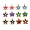 Light Gold Alloy Enamel Pendants ENAM-S126-132-1