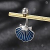Alloy Enamel Shell Shaped Curved Barbell Belly Rings LS-AJEW-R007-02P-1
