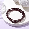 Chip & Round Natural Garnet Beaded Stretch Bracelets for Women BJEW-JB10189-04-2