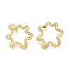 Twist Ring Rack Plating Brass Micro Pave Cubic Zirconia Stud Earrings EJEW-P240-17G-1