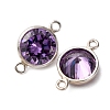 925 Streling Silver Pave Cubic Zirconia Birthstone Connector Charms STER-NH0001-80P-11-2