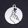 Non-Tarnish 201 Stainless Steel Etched ASL Pendants STAS-N090-JN799-1