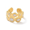 304 Stainless Steel Enamel Cuff Rings LS-RJEW-M171-38G-2